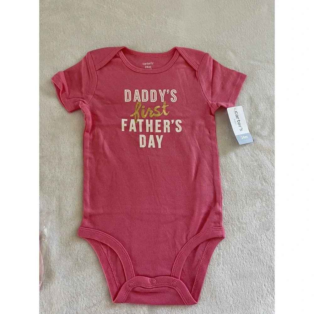 Carter's Baby Girls First Father's Day‎ Collectible 18 Months Bodysuit Pink